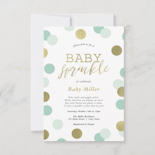 Rainbow Sprinkles Baby Sprinkle Kaart (Voorkant)