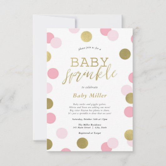 Rainbow Sprinkles Baby Sprinkle Kaart (Voorkant)