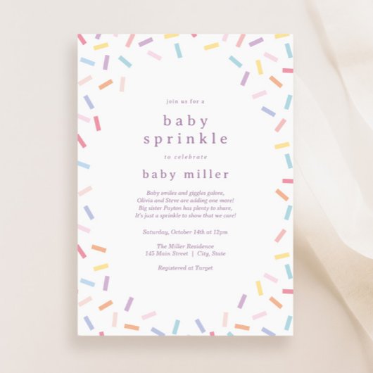 Rainbow Sprinkles Baby Sprinkle Kaart