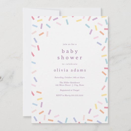 Rainbow Sprinkles Baby Sprinkle Kaart (Voorkant)