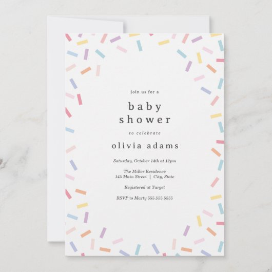 Rainbow Sprinkles Baby Sprinkle Kaart (Voorkant)