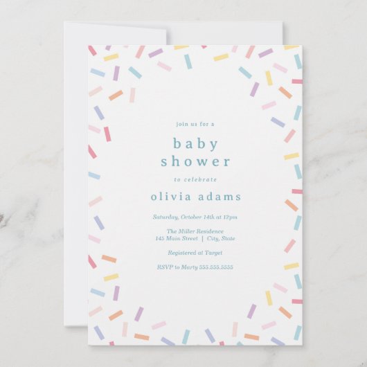 Rainbow Sprinkles Baby Sprinkle Kaart (Voorkant)