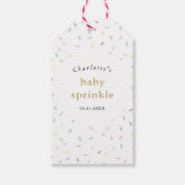 Rainbow Sprinkles Baby Sprinkle uitnodiging Cadeaulabel (Voorkant)