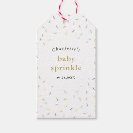 Rainbow Sprinkles Baby Sprinkle uitnodiging Cadeaulabel