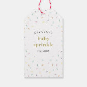 Rainbow Sprinkles Baby Sprinkle uitnodiging Cadeaulabel (Achterkant)