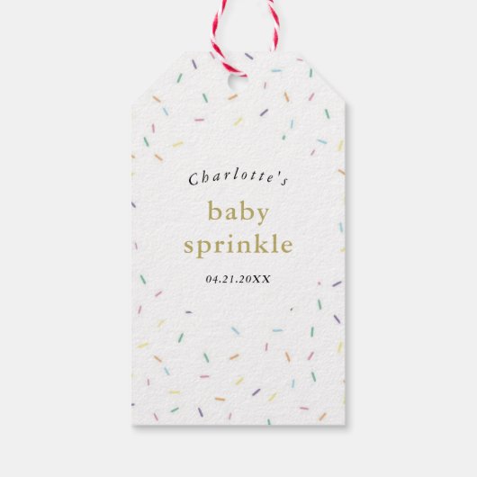 Rainbow Sprinkles Baby Sprinkle uitnodiging Cadeaulabel (Achterkant)