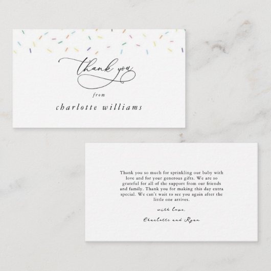 Rainbow Sprinkles Baby Sprinkle uitnodiging Informatiekaartje (Voorkant / Achterkant)