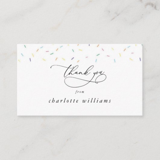 Rainbow Sprinkles Baby Sprinkle uitnodiging Informatiekaartje (Voorkant)