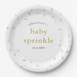 Rainbow Sprinkles Baby Sprinkle uitnodiging Papieren Bordje