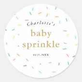 Rainbow Sprinkles Baby Sprinkle uitnodiging Ronde Sticker (Voorkant)