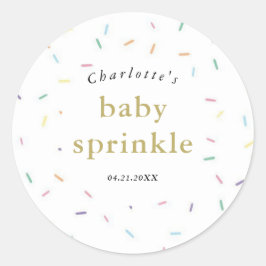 Rainbow Sprinkles Baby Sprinkle uitnodiging Ronde Sticker