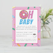 Rainbow Sprinkles Brunch Baby shower Uitnodiging (Staand voorkant)