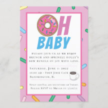Rainbow Sprinkles Brunch Baby shower Uitnodiging