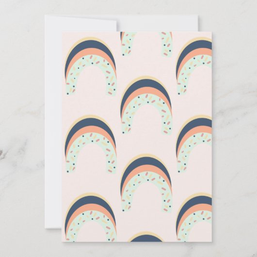 Rainbow Sprinkles Brush Stroke Baby shower Roze Kaart (Achterkant)