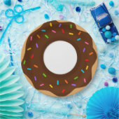 Rainbow Sprinkles Chocolate Donut Papieren Bordje (Feest)