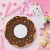 Rainbow Sprinkles Chocolate Donut Papieren Bordje (Feest)