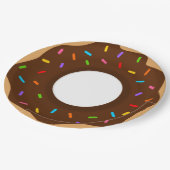 Rainbow Sprinkles Chocolate Donut Papieren Bordje (Gekanteld)