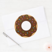 Rainbow Sprinkles Chocolate Donut Ronde Sticker (Envelop)