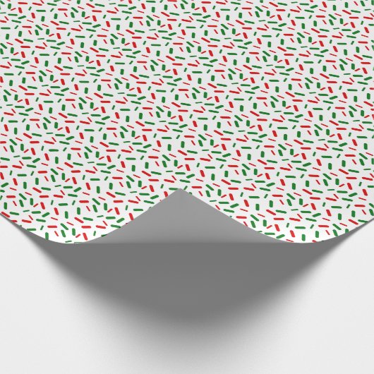 Rainbow Sprinkles Christmas Red Green Cadeaupapier (Hoek)