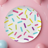Rainbow Sprinkles Colorful Dessert Snoep Papieren Bordje