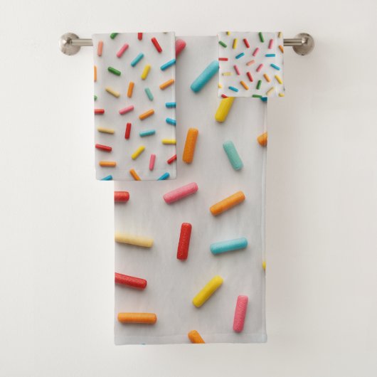 Rainbow Sprinkles Colorful Pattern Bad Handdoek (Insitu)