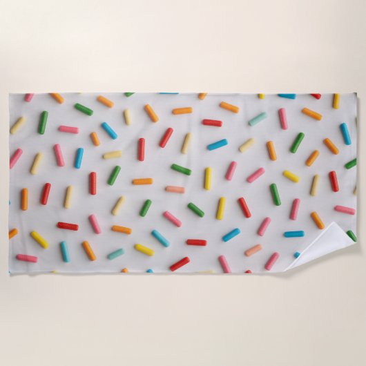 Rainbow Sprinkles Colorful Pattern Strandlaken (Voorkant)