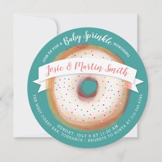Rainbow Sprinkles Donut Baby shower Baby Sprinkle Kaart (Voorkant)