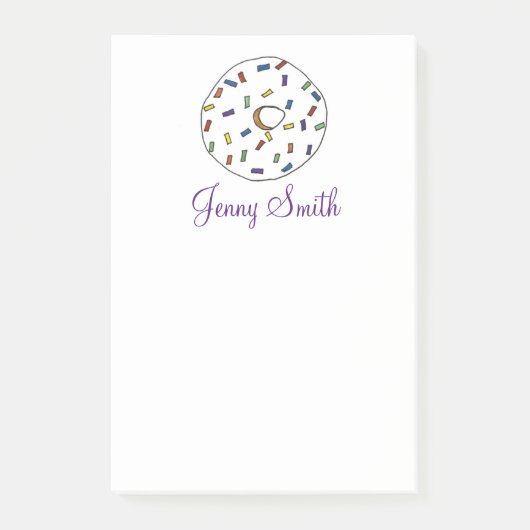 Rainbow Sprinkles Donut Doughnut Foodie Post Post-it® Notes (Voorkant)