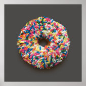 Rainbow Sprinkles Donut poster (op grijs) (Voorkant)