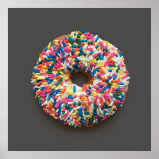 Rainbow Sprinkles Donut poster (op grijs)