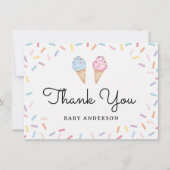 Rainbow Sprinkles Ice Cream Baby Dank u (Voorkant)