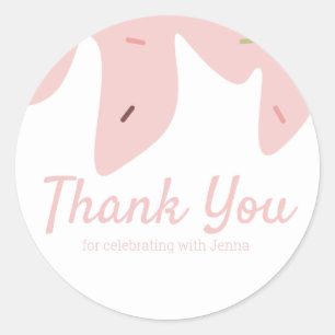 Rainbow Sprinkles Ice Cream Cake Frosting Pink Ronde Sticker