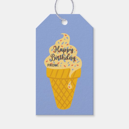 Rainbow Sprinkles Ice Cream Cone Cadeaulabel (Voorkant)