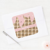 Rainbow Sprinkles Ice Cream Cone Cake Frosting Vierkante Sticker (Envelop)
