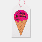 Rainbow Sprinkles Ice Cream Kones Birthday Cadeaulabel (Voorkant)