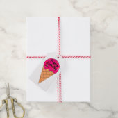 Rainbow Sprinkles Ice Cream Kones Birthday Cadeaulabel (Met Touw)
