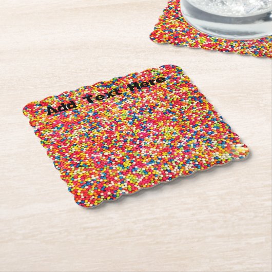 Rainbow Sprinkles Kartonnen Onderzetters (Gebogen)