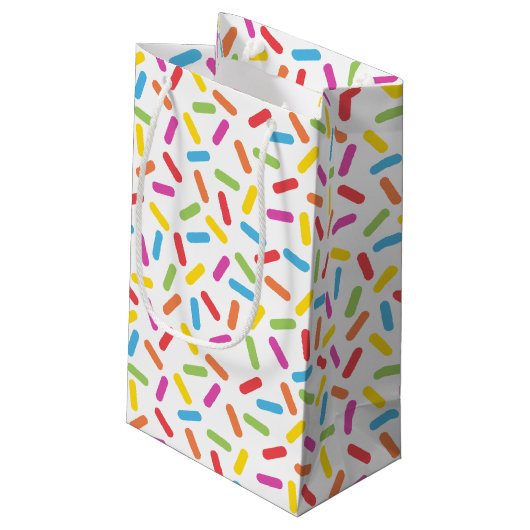 Rainbow Sprinkles Klein Cadeauzakje (Achterkant Gekanteld)