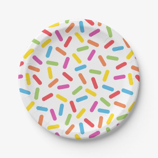 Rainbow Sprinkles Papieren Bordje (Voorkant)