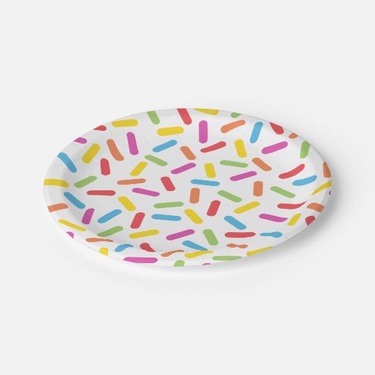 Rainbow Sprinkles Papieren Bordje (Gekanteld)