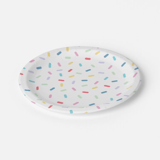 Rainbow Sprinkles Papieren Bordje (Gekanteld)