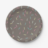 Rainbow Sprinkles Patroon Verjaardag Papieren Bordje (Voorkant)
