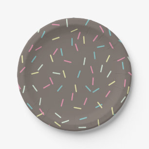 Rainbow Sprinkles Patroon Verjaardag Papieren Bordje