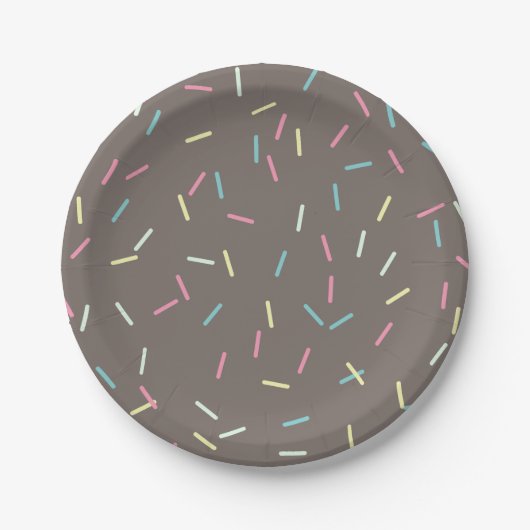 Rainbow Sprinkles Patroon Verjaardag Papieren Bordje (Voorkant)
