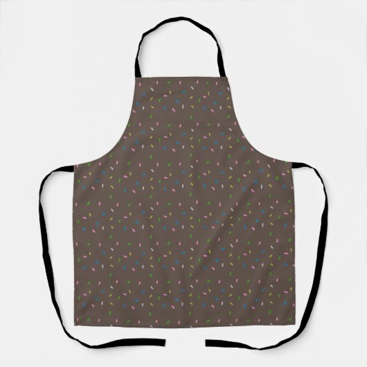 Rainbow Sprinkles patroont over Apron Schort (Voorkant)