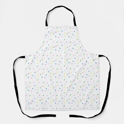 Rainbow Sprinkles patroont over Apron Schort (Voorkant)