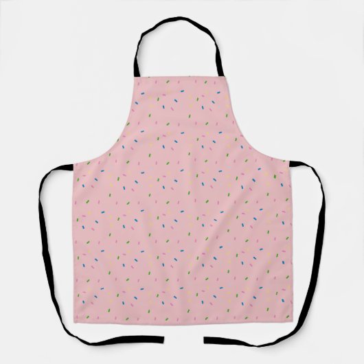 Rainbow Sprinkles patroont over Apron Schort (Voorkant)
