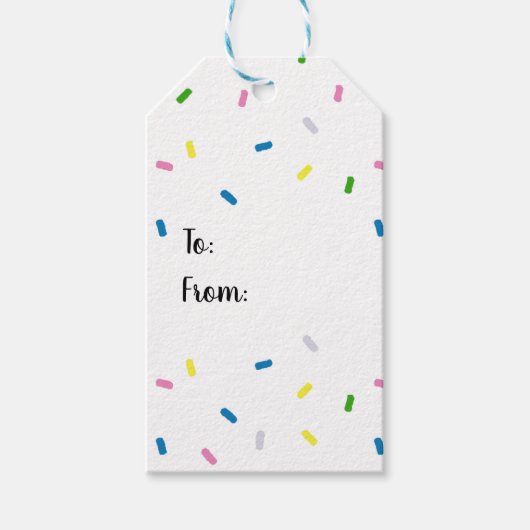 Rainbow Sprinkles Pattern Cadeaulabel (Voorkant)