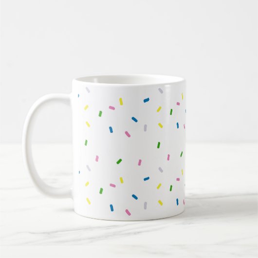Rainbow Sprinkles Pattern Coffee Mok (Links)