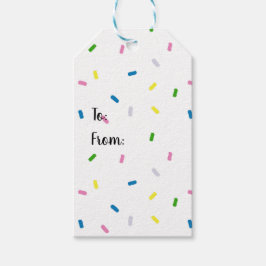Rainbow Sprinkles Pattern Gift Labels Cadeaulabel